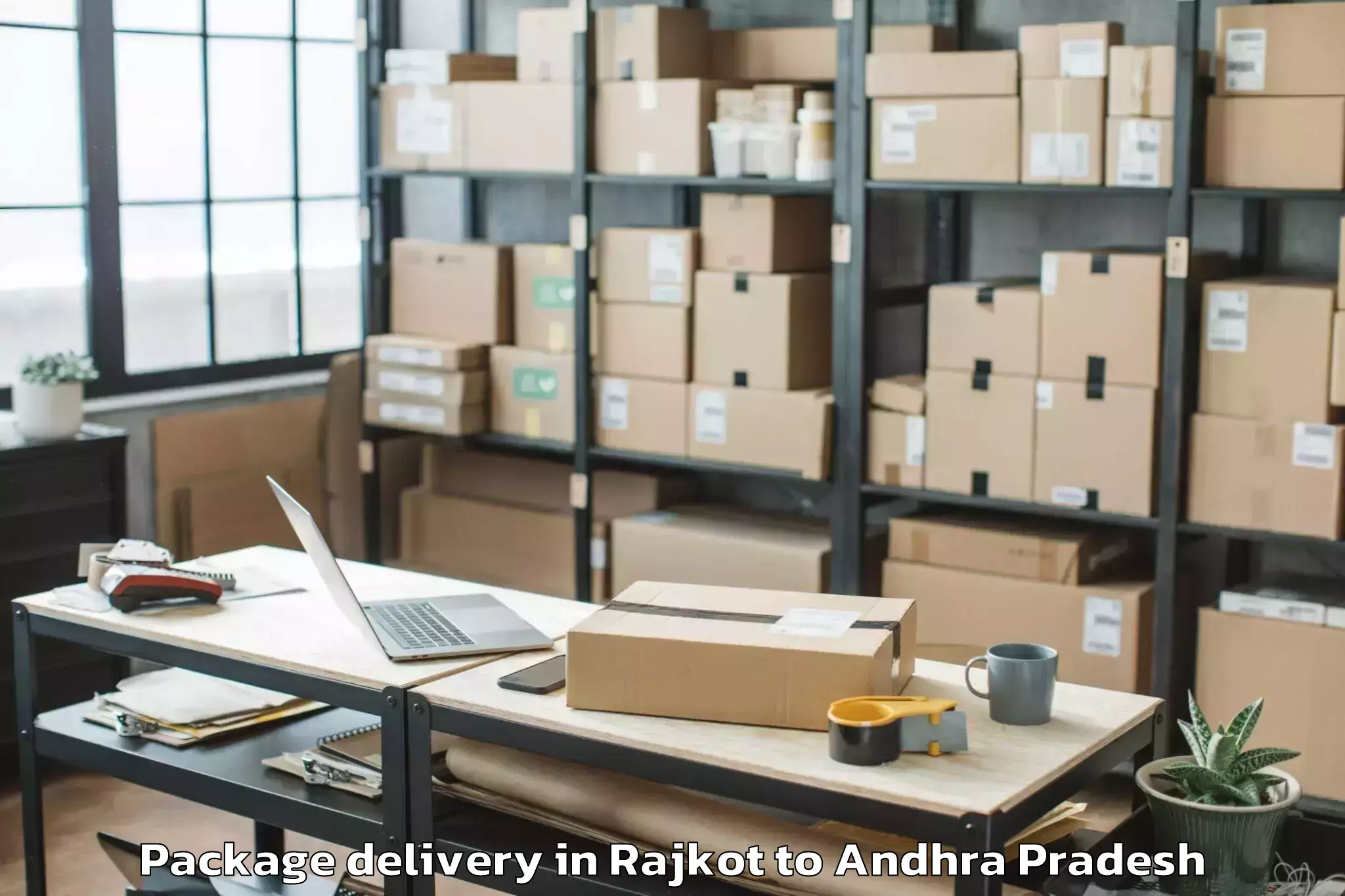 Quality Rajkot to Rayalaseema University Kurnool Package Delivery